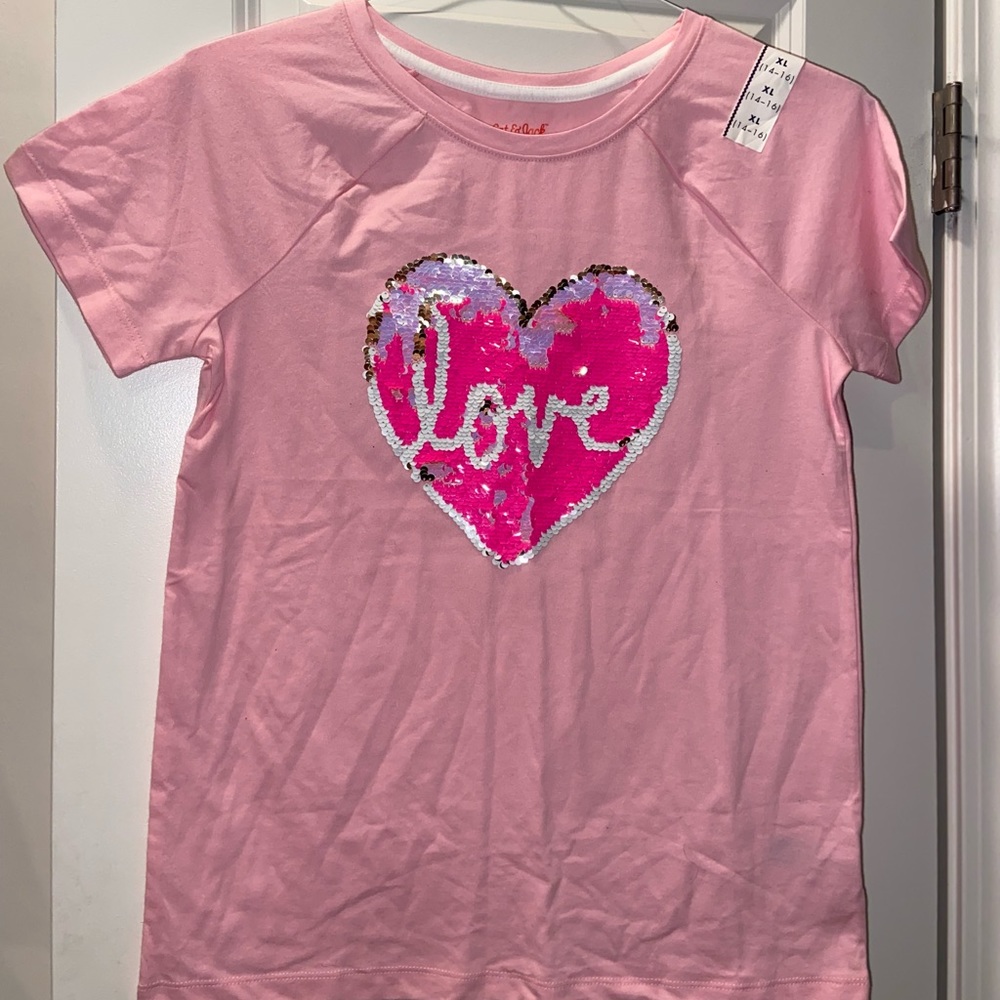 Girls Cat and Jack Flip Sequin Shirt